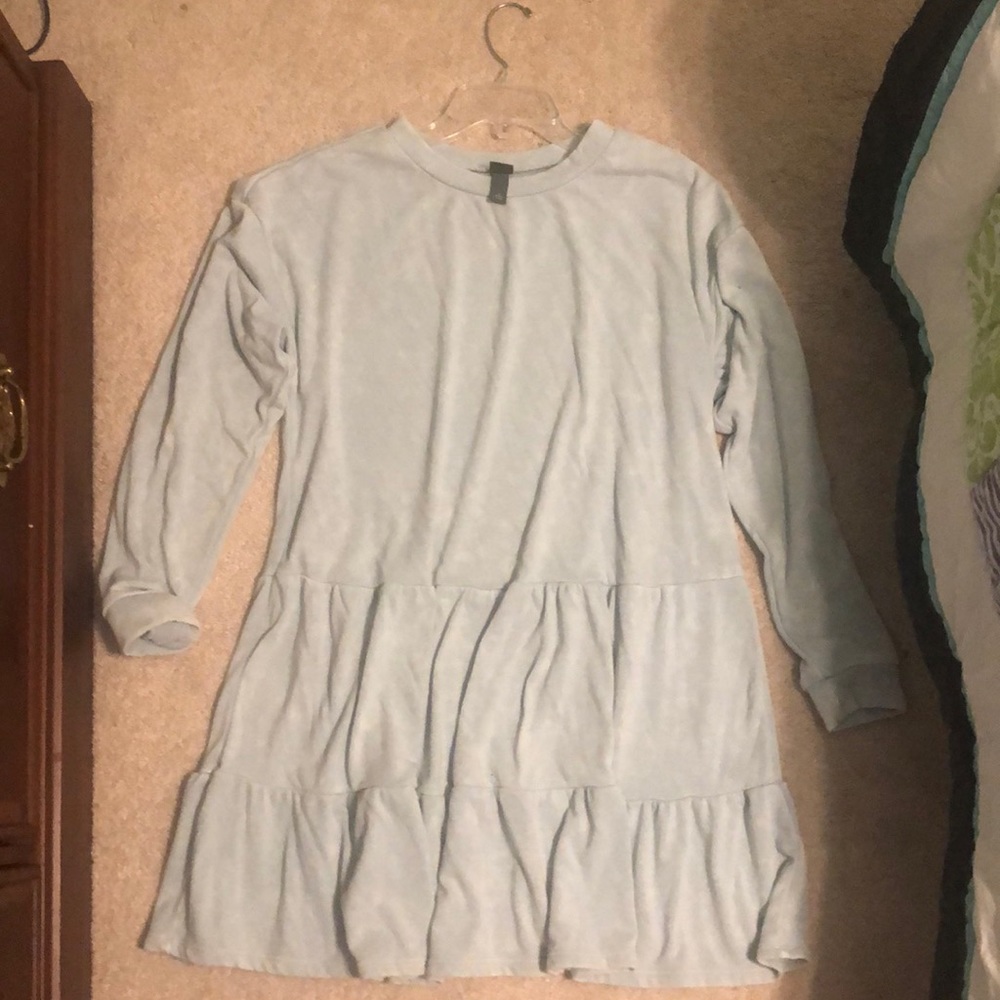 Sky blue sweatshirt dress